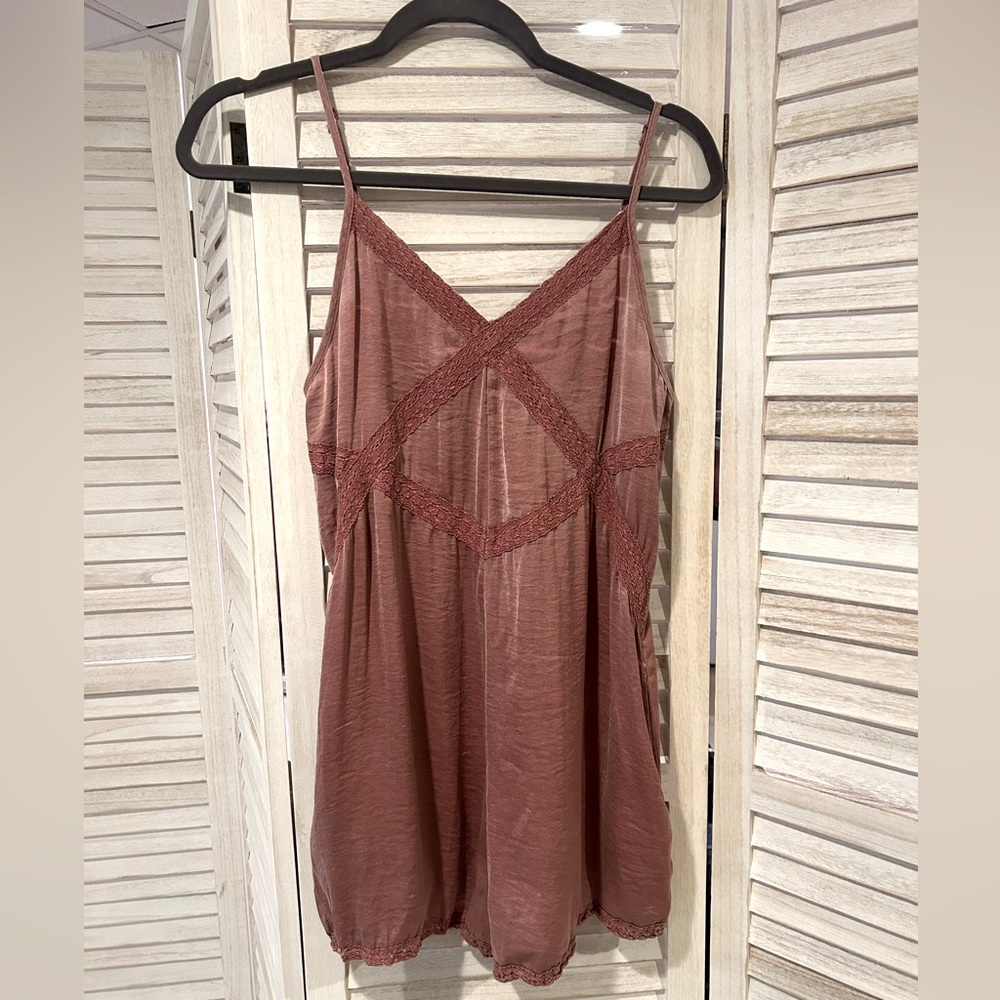Faded Pink Romper with Lace and Adjustable Straps
